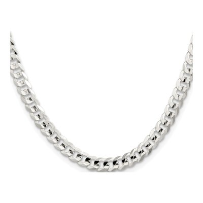 Sterling Silver 5.65mm Concave Beveled Curb Chain – view 2