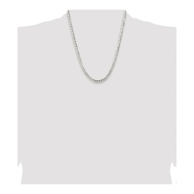 Sterling Silver 5.65mm Concave Beveled Curb Chain – view 4