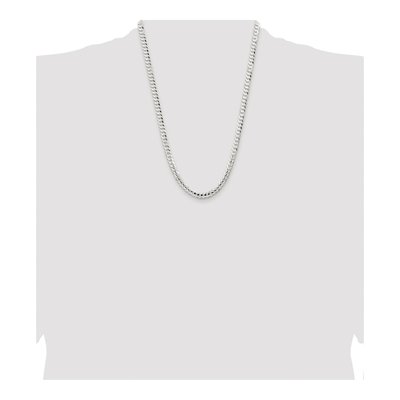 Sterling Silver 5.65mm Concave Beveled Curb Chain – view 4