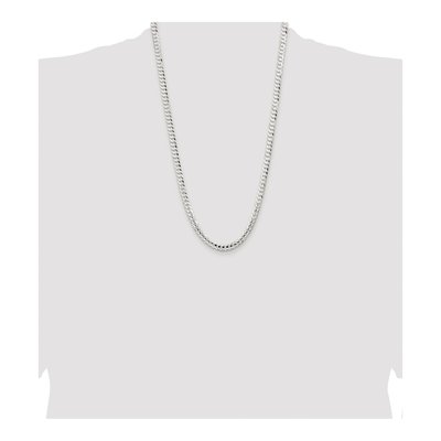 Sterling Silver 5.65mm Concave Beveled Curb Chain – view 4