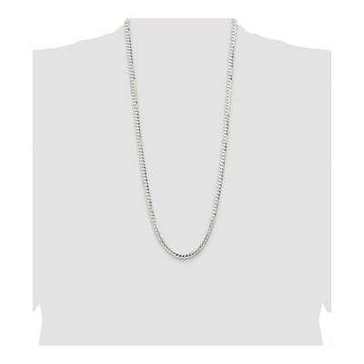 Sterling Silver 5.65mm Concave Beveled Curb Chain – view 4