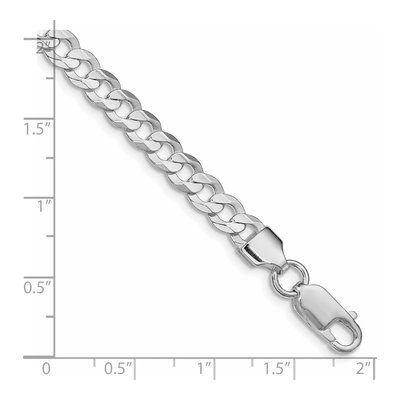 Sterling Silver 5.65mm Concave Beveled Curb Chain Bracelet – view 2