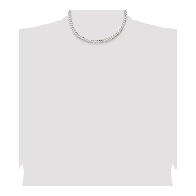 Sterling Silver 6.75mm Concave Beveled Curb Chain – view 2
