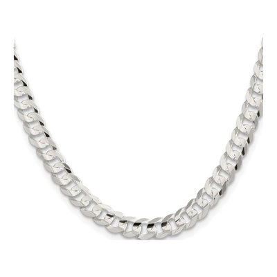Sterling Silver 6.75mm Concave Beveled Curb Chain – view 3