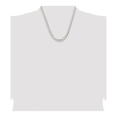 Sterling Silver 6.75mm Concave Beveled Curb Chain – view 4