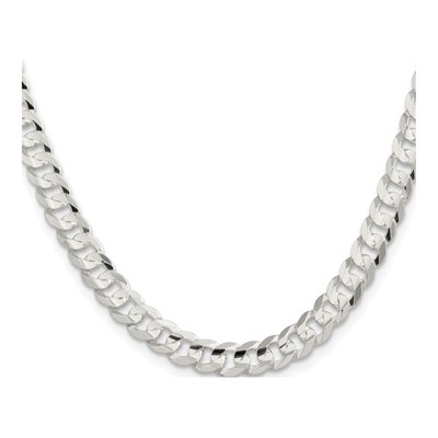 Sterling Silver 6.75mm Concave Beveled Curb Chain – view 2