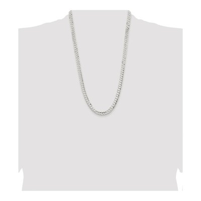 Sterling Silver 6.75mm Concave Beveled Curb Chain – view 4