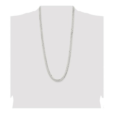 Sterling Silver 6.75mm Concave Beveled Curb Chain – view 4