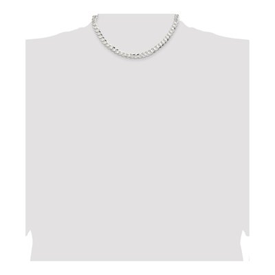 Sterling Silver 7.8mm Concave Beveled Curb Chain – view 4