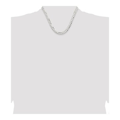 Sterling Silver 7.8mm Concave Beveled Curb Chain – view 4