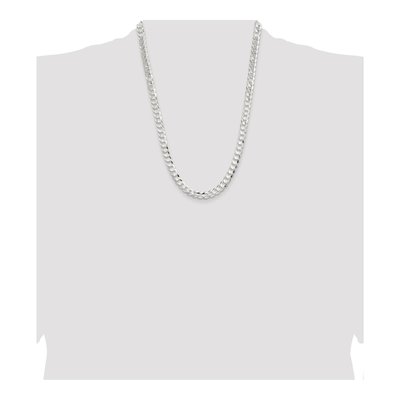 Sterling Silver 7.8mm Concave Beveled Curb Chain – view 4