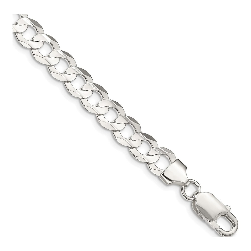 Sterling Silver 7.8mm Curb Chain Bracelet, Italy