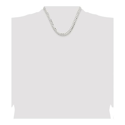 Sterling Silver 7.8mm Concave Beveled Curb Chain – view 4
