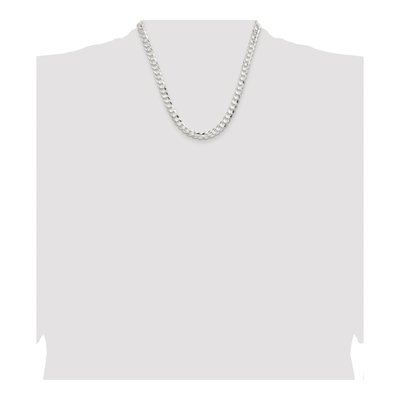 Sterling Silver 7.8mm Concave Beveled Curb Chain – view 4