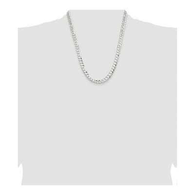 Sterling Silver 7.8mm Concave Beveled Curb Chain – view 4