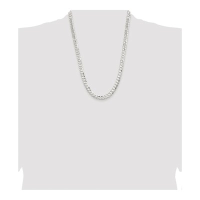 Sterling Silver 7.8mm Concave Beveled Curb Chain – view 4