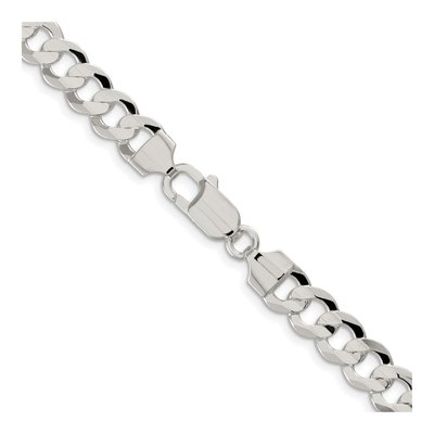 Sterling Silver 7.8mm Concave Beveled Curb Chain – view 3