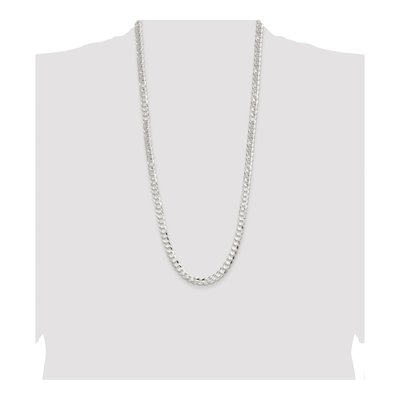Sterling Silver 7.8mm Concave Beveled Curb Chain – view 4