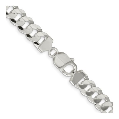 Sterling Silver 9.75mm Concave Beveled Curb Chain – view 3
