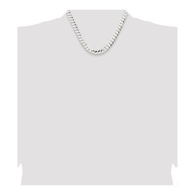 Sterling Silver 9.75mm Concave Beveled Curb Chain – view 4