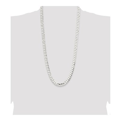 Sterling Silver 9.75mm Concave Beveled Curb Chain – view 4