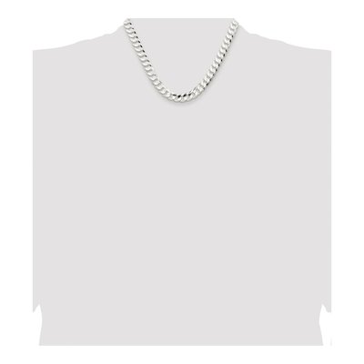 Sterling Silver 9.75mm Concave Beveled Curb Chain – view 4