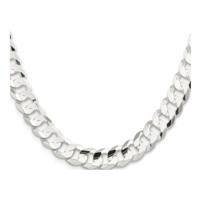 Sterling Silver 9.75mm Concave Beveled Curb Chain – view 2