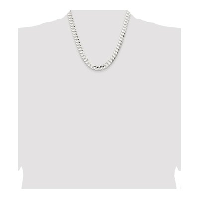 Sterling Silver 9.75mm Concave Beveled Curb Chain – view 4