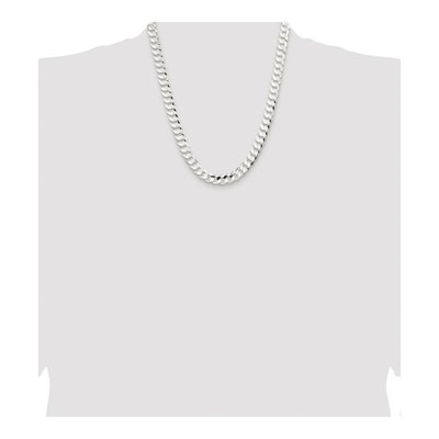 Sterling Silver 9.75mm Concave Beveled Curb Chain – view 4