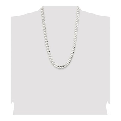 Sterling Silver 9.75mm Beveled Concave Curb Chain – view 4
