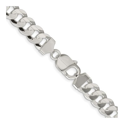 Sterling Silver 9.75mm Concave Beveled Curb Chain – view 3