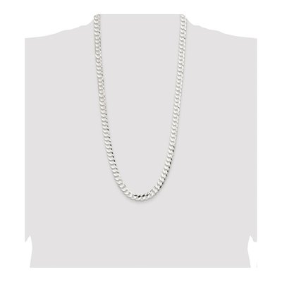 Sterling Silver 9.75mm Concave Beveled Curb Chain – view 4