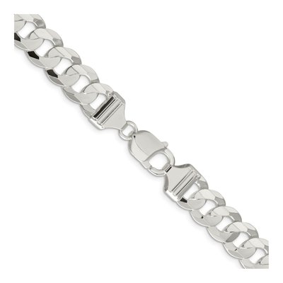 Sterling Silver 11.9mm Concave Beveled Curb Chain – view 3