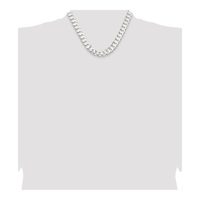 Sterling Silver 11.9mm Concave Beveled Curb Chain – view 4