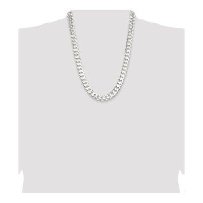 Sterling Silver 11.9mm Concave Beveled Curb Chain – view 4