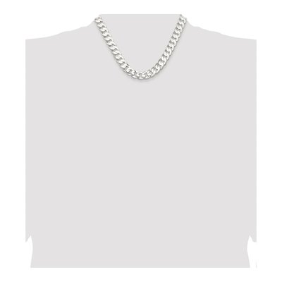 Sterling Silver 11.9mm Concave Beveled Curb Chain – view 4