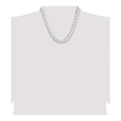 Sterling Silver 11.9mm Concave Beveled Curb Chain – view 4
