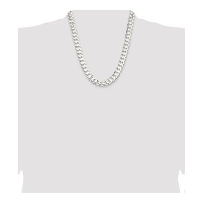 Sterling Silver 11.9mm Concave Beveled Curb Chain – view 4