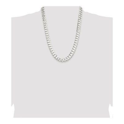 Sterling Silver 11.9mm Concave Beveled Curb Chain – view 4