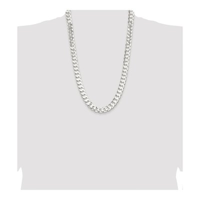 Sterling Silver 11.9mm Concave Beveled Curb Chain – view 4