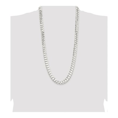 Sterling Silver 11.9mm Concave Beveled Curb Chain – view 4