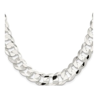 Sterling Silver 14mm Beveled Concave Curb Chain – view 2