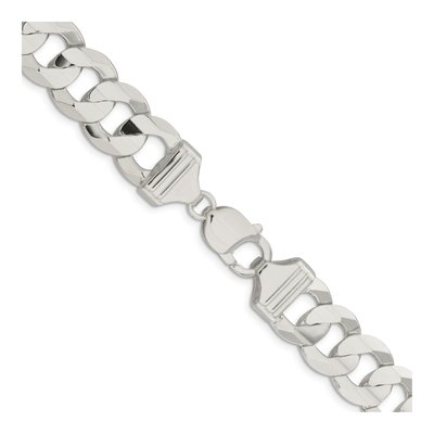 Sterling Silver 14mm Beveled Concave Curb Chain – view 3