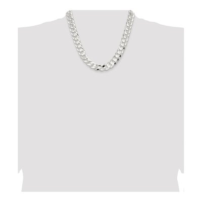 Sterling Silver 14mm Beveled Concave Curb Chain – view 4