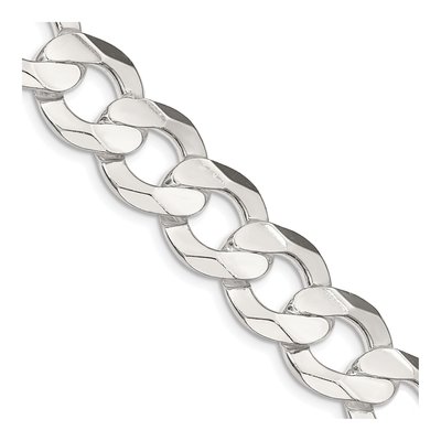 Sterling Silver 14mm Beveled Concave Curb Chain