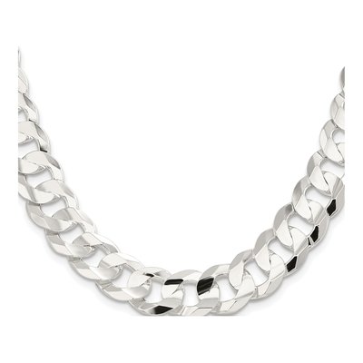 Sterling Silver 14mm Concave Beveled Curb Chain – view 2