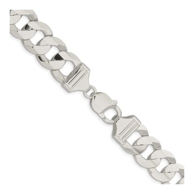 Sterling Silver 14mm Concave Beveled Curb Chain – view 3