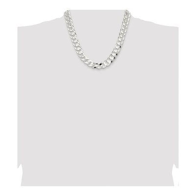 Sterling Silver 14mm Concave Beveled Curb Chain – view 4