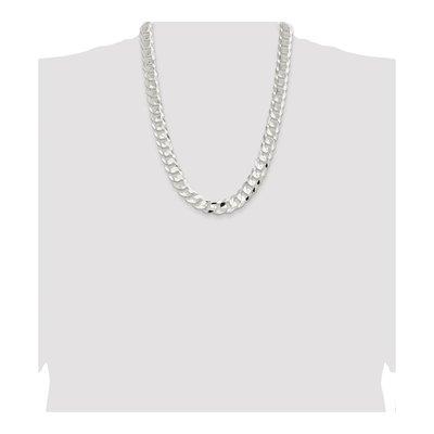 Sterling Silver 14mm Concave Beveled Curb Chain – view 4