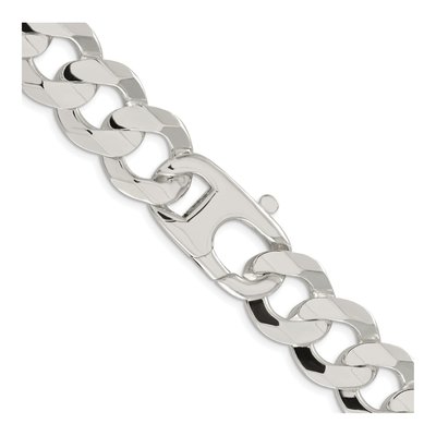 Sterling Silver 15.75mm Concave Beveled Curb Chain – view 3